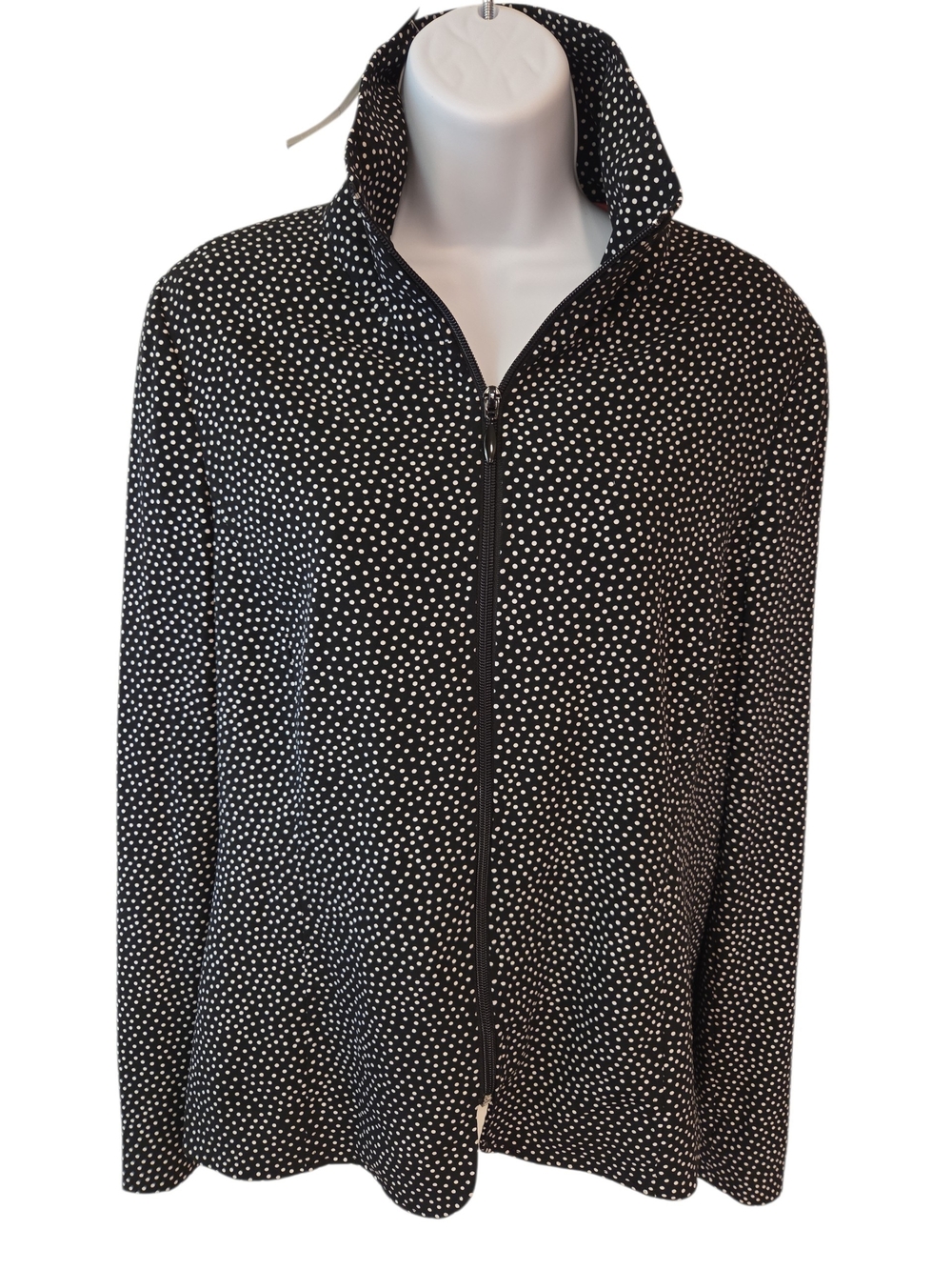 Leslie Stuart Wemen's Polka Dot Suit Zip Jacket Size 10